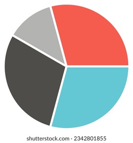pie chart infographic template,graphic circle divided in 4 segments.