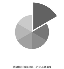 Pie chart infographic template,graphic circle divided in 6 segments.