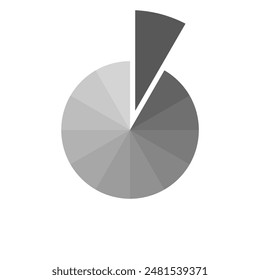 Pie chart infographic template,graphic circle divided in 12 segments.