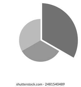 Pie chart infographic template,graphic circle divided in 3 segments.