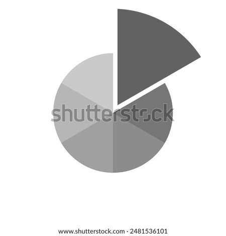 Pie chart infographic template,graphic circle divided in 6 segments.