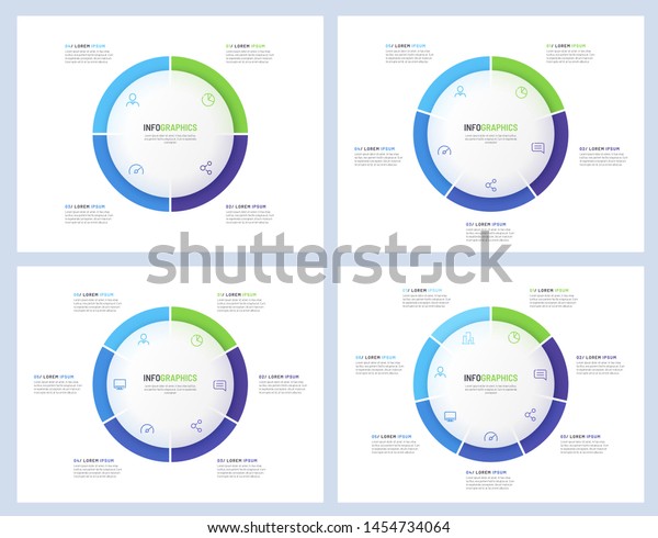 Pie Chart Infographic Templates Divided By Royalty Free