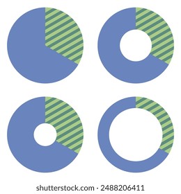 Plantillas infográficas de gráficos circulares.Conjunto de iconos de gráficos circulares.Ilustración vectorial.