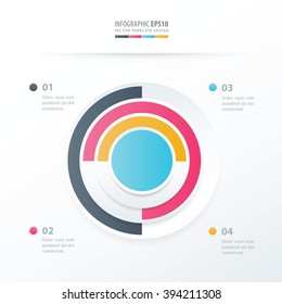 pie chart infographics Blue, pink , yellow, blue