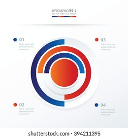 pie chart infographics Blue, red color