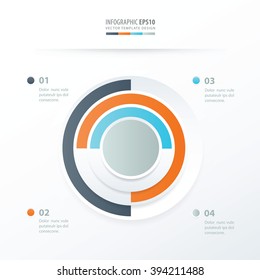 pie chart infographics Orange , blue, gray color