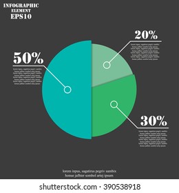 Pie  chart with infographics and place for text