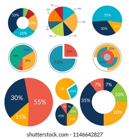 Pie Chart Infographics Set
