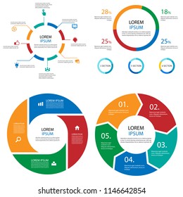 Pie Chart Infographics Set