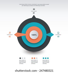 pie chart infographics template design 4 color