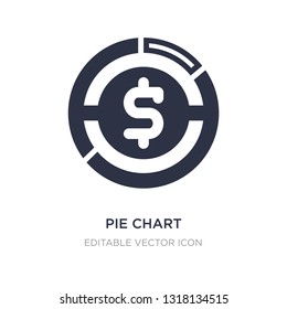 pie chart information on money icon on white background. Simple element illustration from Signs concept. pie chart information on money icon symbol design.