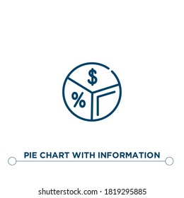 pie chart with information outline vector icon. simple element illustration. pie chart with information outline icon from editable business concept. can be used for web and mobile
