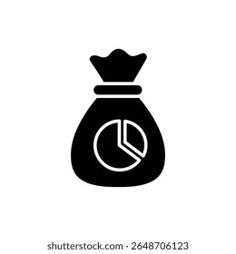 Tortendiagramm im Geldbeutel Symbol für die Finanzverteilung