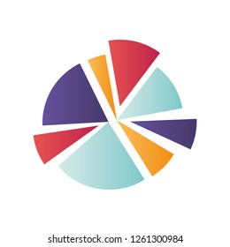 pie chart isolated icon