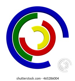 Pie chart. Isolated on white background. 3d Vector colorful illustration. 