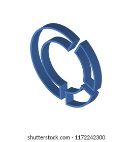 Pie chart isometric left top view 3D icon