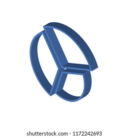 Pie chart isometric left top view 3D icon