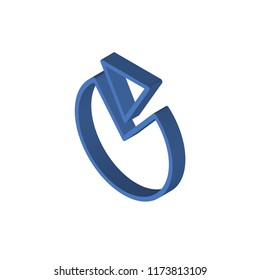 Pie chart isometric left top view 3D icon