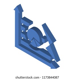 Pie chart isometric left top view 3D icon