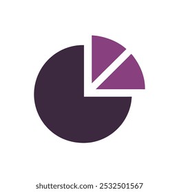 a pie chart with a large slice cut out