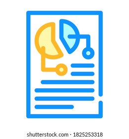 pie chart lesson color icon vector. pie chart lesson sign. isolated symbol illustration