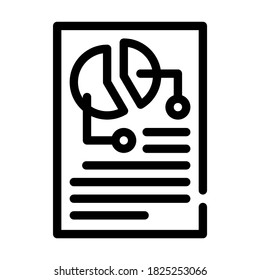 pie chart lesson line icon vector. pie chart lesson sign. isolated contour symbol black illustration