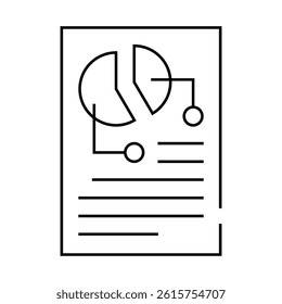 pie chart lesson line icon vector. pie chart lesson sign. isolated contour symbol black illustration