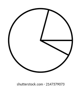 Pie Chart Line Art Icon With White Background