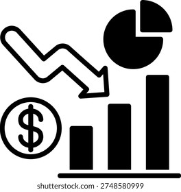 Pie Chart Line Fill Style Icon