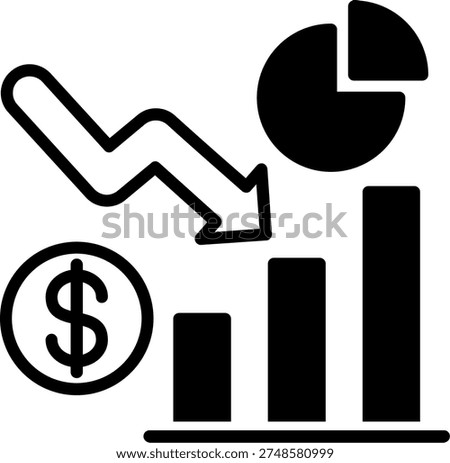 Pie Chart Line Fill Style Icon