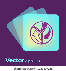 Pie chart line icon.