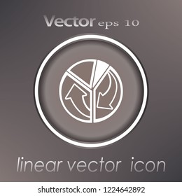 Pie chart line icon.