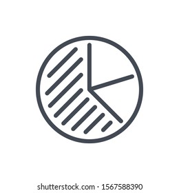 Pie chart line icon. Circle diagram vector outline sign.