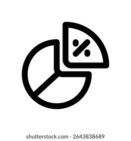 pie chart line icon. Clean and minimalist vector icon for websites, mobile apps, presentations, and logos. Fully scalable and customizable for any project.