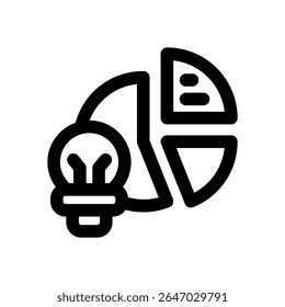 pie chart line icon. Clean and minimalist vector icon for websites, mobile apps, presentations, and logos. Fully scalable and customizable for any project.