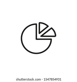 Pie chart line icon. Diagram, infographics, circular chart. Statistics concept. Vector illustration can be used for topics like analytics, statistics, online tools