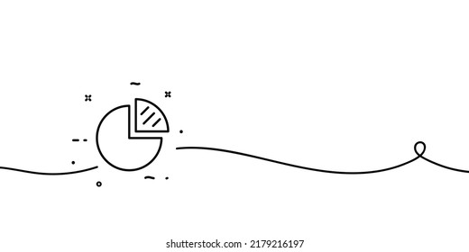 Pie chart line icon. Diagram, statistics, statistical data, information, indicator, survey, poll, employee, visual aid. Business concept. One line style. Vector line icon for Business and Advertising.