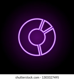 pie chart line icon. Elements of Chart and diagram in neon style icons. Simple icon for websites, web design, mobile app, info graphics