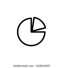 Pie Chart Line Icon In Flat Style Vector For Apps, UI, Websites. Black Icon Vector Illustration.