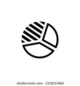 Pie Chart Line Icon In Flat Style Vector For Apps, UI, Websites. Black Icon Vector Illustration.