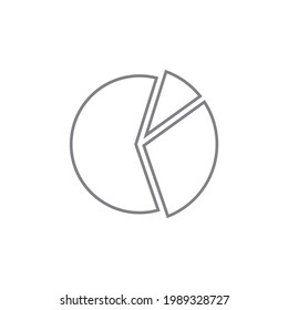 icono de línea de gráfico circular estilo plano aislado en fondo blanco