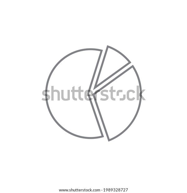 pie chart line icon flat style isolated on\
white background