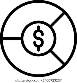 pie chart line icon illustration vector