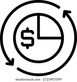pie chart line icon illustration vector