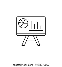 Icono de línea de gráfico circular aislado en fondo blanco