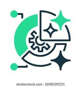Pie Chart Line Icon, Outline Symbol for Data Visualization, Business Analytics, Performance Metrics, Financial Reporting, and Market Analysis. Vector Sign Icon.