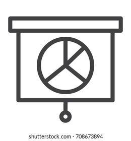 Pie chart line icon, outline vector sign, linear style pictogram isolated on white. Symbol, logo illustration. Editable stroke.
