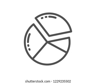 Pie chart line icon. Presentation graph sign. Market analytics symbol. Quality design flat app element. Editable stroke Pie chart icon. Vector