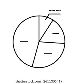 pie chart line icon vector. pie chart sign. isolated contour symbol black illustration