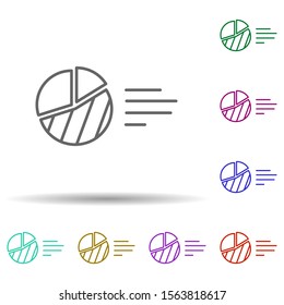 Pie chart line multi color icon. Simple thin line, outline vector of chart and diagram icons for ui and ux, website or mobile application
